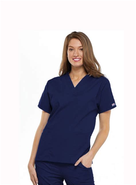 navy blue nursing scrubs.